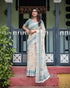 Vasthrlay Turquoise Floral Embroidered Saree