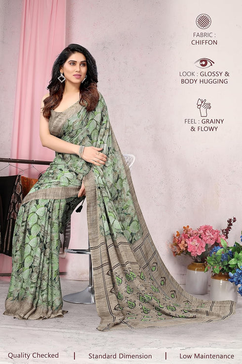 Vasthrlay Fashion Chiffon Dusty Turquoise Ethnic Wear
