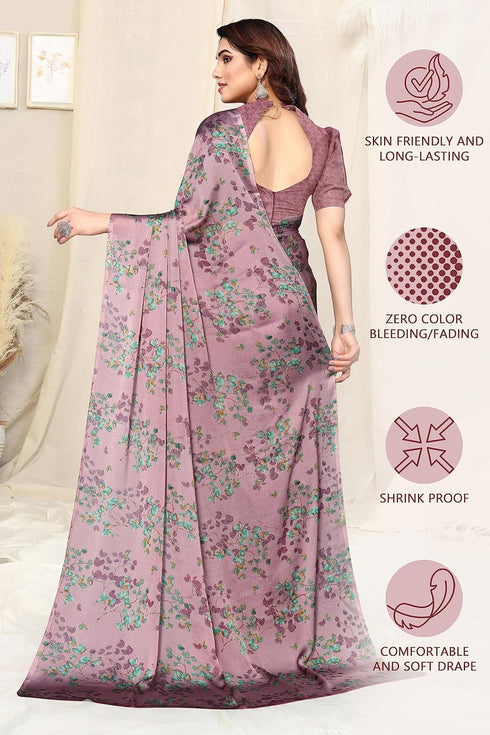 Vasthrlay Fashion Chiffon Printed Dusty Ethnic Wear