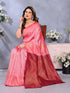 Vasthrlay Silk Unstitched Pink Dark Free Ethnic Wear
