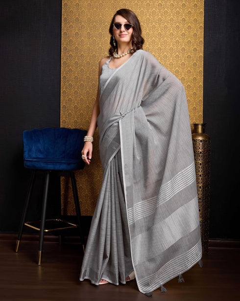Vasthrlay Women's Cotton Unstitched Blouse Saree