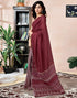 Vasthrlay Chanderi Printed Unstitched Off White Saree