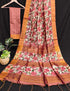 Vasthrlay Tussar Printed Contrast