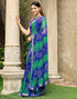 Vasthrlay Chiffon Bandhani Unstitched Green Saree