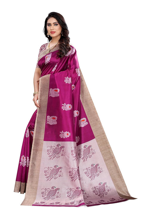 Vasthrlay Printed Kesar Blue Free Ethnic Wear