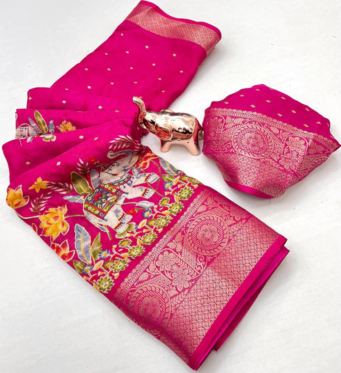 Vasthrlay Kalamkari Georgette Weaving