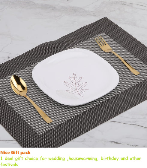 ROSTON Cutlery Set | Stainless Steel Gold Premium Spoon Set Luxury Dinning Tabelware