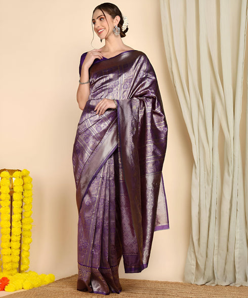 Vasthrlay Banarasi Unstitched Saree