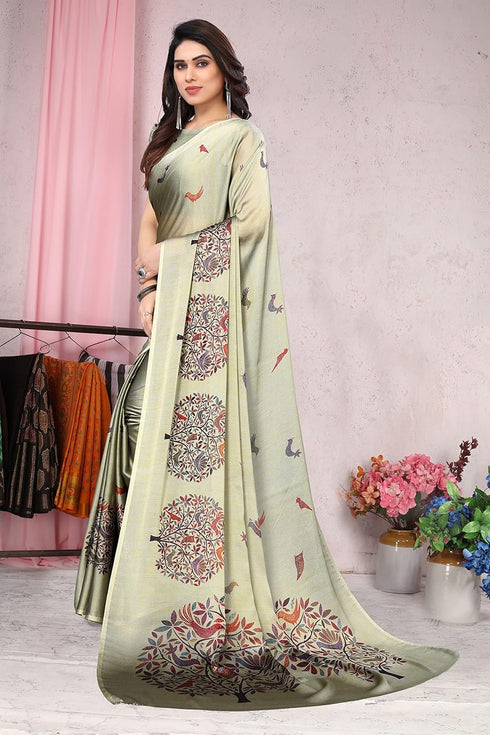 Vasthrlay Fashion Chiffon Printed Dusty Ethnic Wear