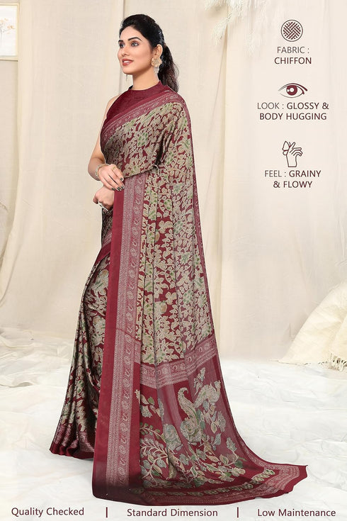 Vasthrlay Fashion Georgette Kalmkari Mehandi Ethnic Wear
