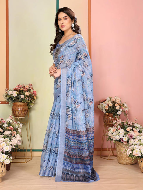 VasthrlayDigital Printed Unstitched Brown Free Ethnic Wear