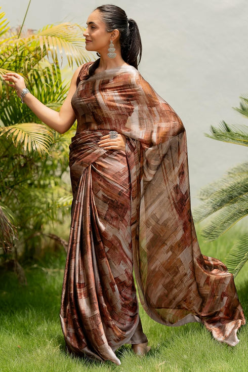 Vasthrlay Fashion Georgette Abstract Dusty Ethnic Wear