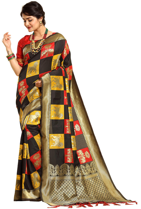 Vasthrlay Banarasi Printed Unstitched Saree