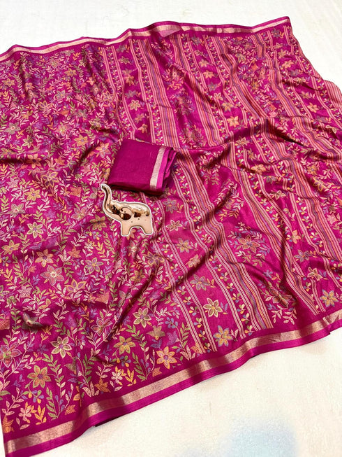 Vasthrlay Kashmiri Saree Unstitched
