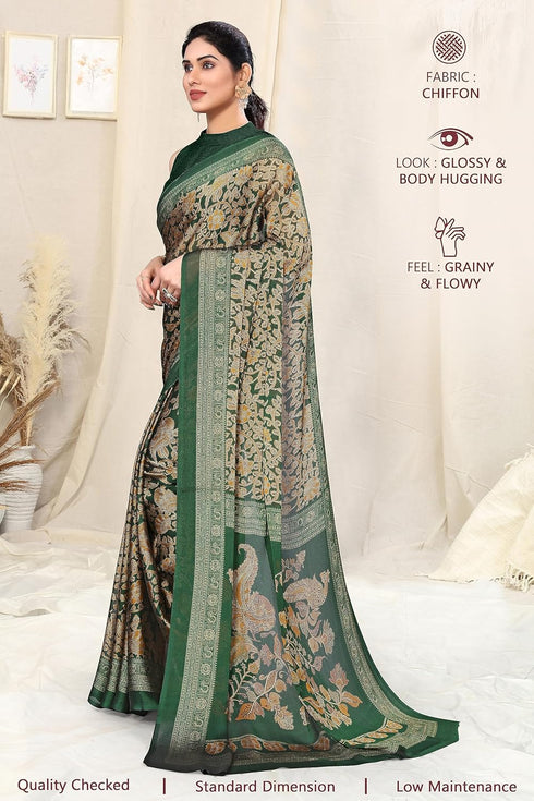 Vasthrlay Fashion Georgette Kalmkari Mehandi Ethnic Wear