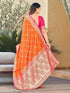 Vasthrlay Kanjivaram Satin Orange Ethnic Wear