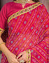 Vasthrlay Bandhani Embroidery Unstitched Dusty Pink Saree