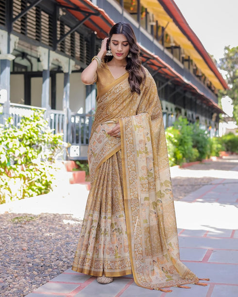 Vasthrlay Handloom Cotton Turquoise Saree