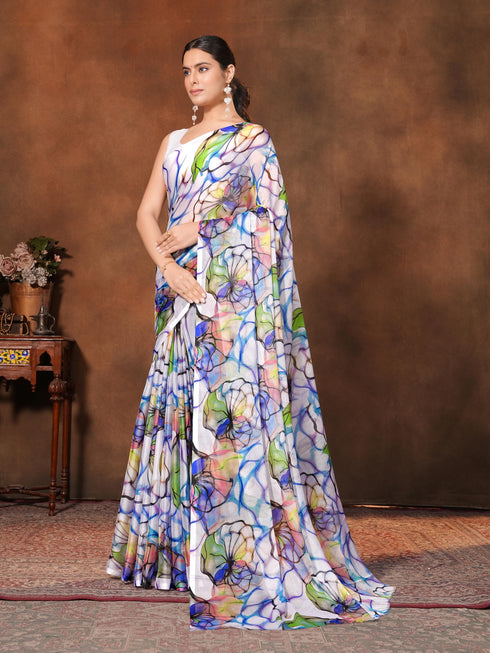 Vasthrlay Chiffon Floral Saree