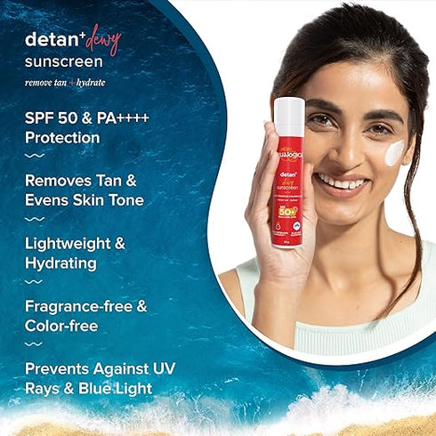 Aqualogica Detan+ Dewy Lightweight Sunscreen with SPF 50+
