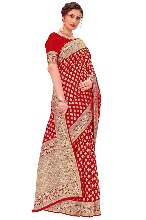 Vasthrlay Banarasi Pink Ethnic Wear