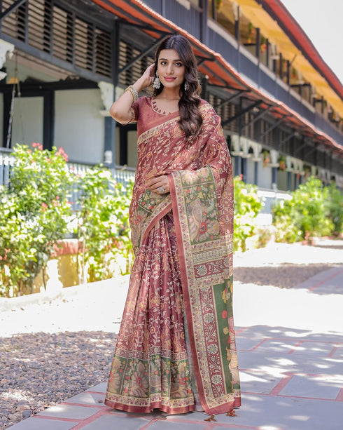 Vasthrlay Handloom Cotton Multicolour Saree