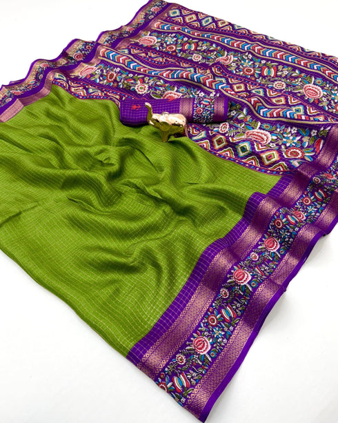 Vasthrlay Kalamkari Contrast Royalblue