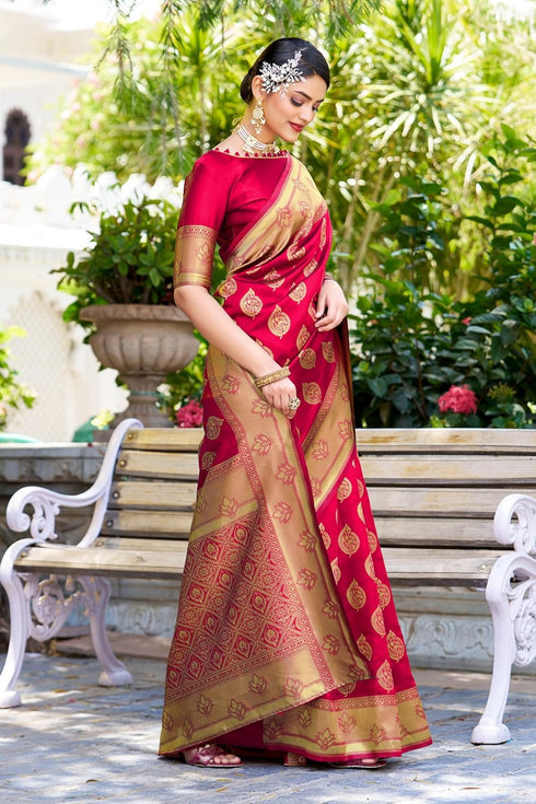 Vasthrlay Banarasi Wine Ethnic Wear