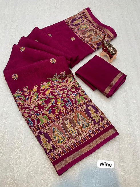 Vasthrlay Silk Saree Dark Blue