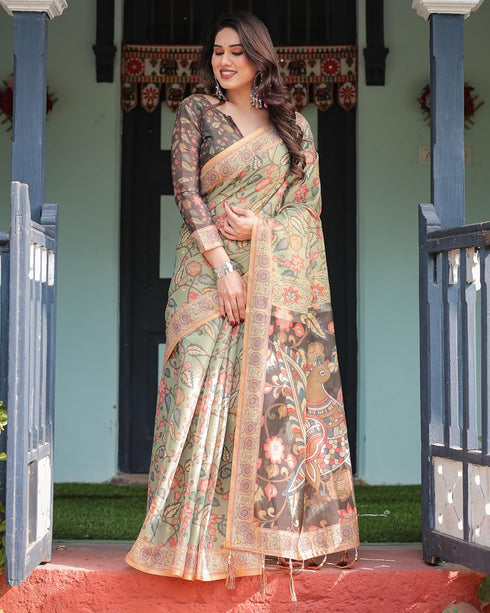 Vasthrlay Handloom Flowers Saree