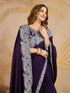 Vasthrlay Chiffon Embroidery Unstitched Purple Ethnic Wear