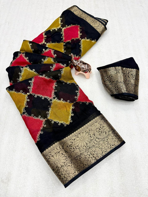 Vasthrlay Bandhani Kanjivaram Weaving