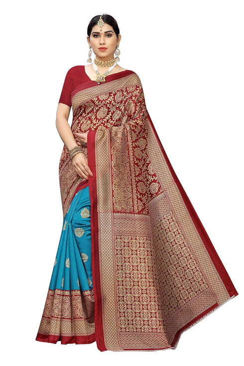 Vasthrlay Venkatagiri Blouse Piece Sdpl Metro Red Free Ethnic Wear