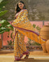 Vasthrlay Womens Printed Yellow Saree With Unstitched Blouse Piece