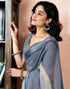 Vasthrlay Womens Printed Unstitched Dark Green Saree