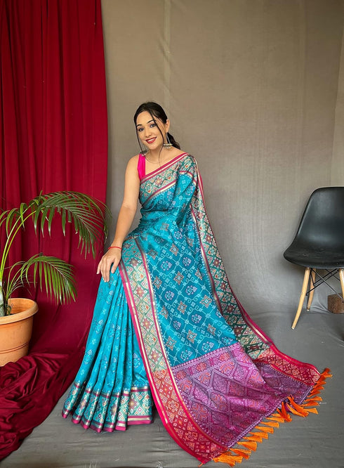 Vasthrlay Kanjivaram Patola Unstitched Ethnic Wear