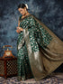 Vasthrlay Bottle Green Banarasi Saree