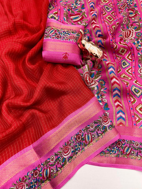Vasthrlay Kalamkari Contrast Royalblue
