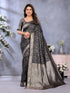 Vasthrlay Banarasi Unstitched Panther Black Free Ethnic Wear