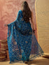 Vasthrlay Chiffon Printed Unstitched Black Saree