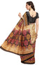 Vasthrlay Black Printed Unstitched Saree
