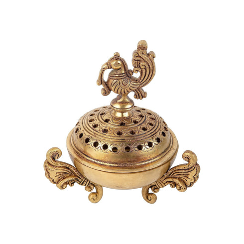 Brass Peacock Design Incense Burner 1200 Grams