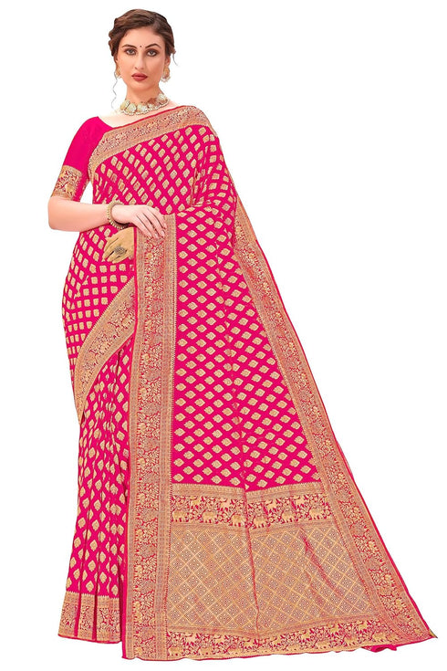 Vasthrlay Banarasi Pink Ethnic Wear