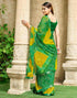 Vasthrlay Chiffon Bandhani Unstitched Green Saree