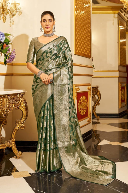 Vasthrlay Organza Patola Leriya Unstitched Saree