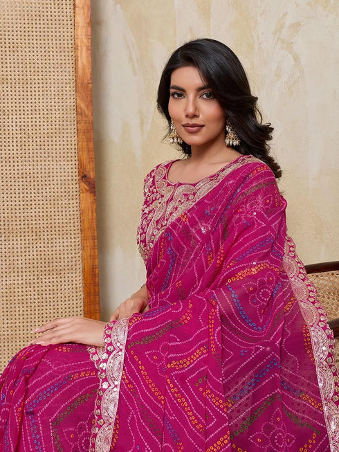 VasthrlayEmbroidered Embellished Wedding Saree