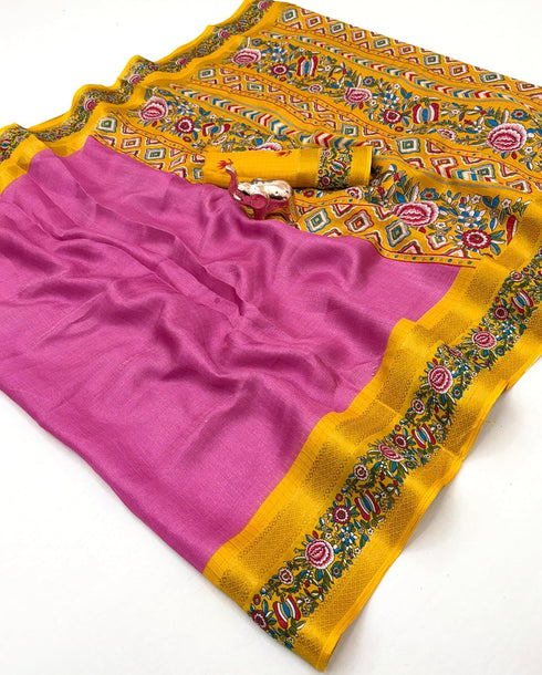 Vasthrlay Kalamkari Contrast Royalblue