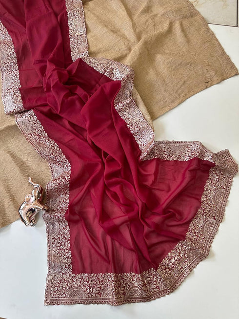 Vasthrlay Embroidery Georgette Unstitched