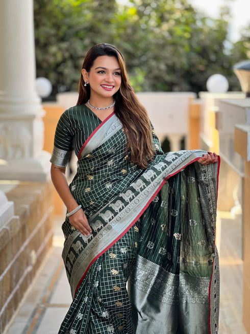 Vasthrlay Elephant Unstitched Saree