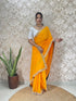 Vasthrlay Georgette Embellishments Scalloped Traditional